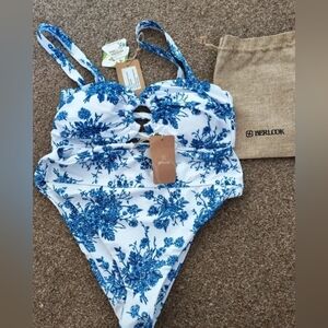 Blue Floral Swimsuit